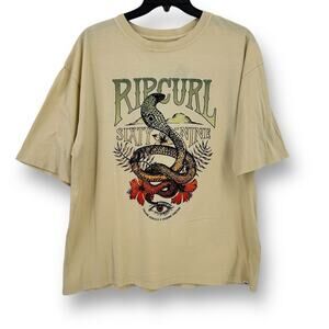 Rip Curl Surfing Summer Rain Heritage Snake 69 Front Back Print T Shirt Size XS